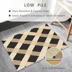 Washable 5x7 Modern Geometric Rug Living Room, Abstract Diamond Design Area Rugs for Bedroom, Modern Geometric Home Decor Carpet, Low Pile, Non Slip, Kids & Pet Friendly (N4155)