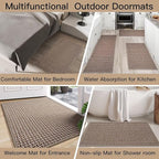 Door Mat 17x30, Door Mat Indoor Entrance Dirt Resistant and Absorbent, Non-Slip Rubber Backing Front Door Mats, Easy Clean Low-Profile Doormat for Entryway, Front Door, Inside Entrance, Brown