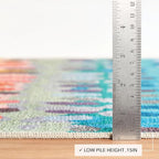 Dash and Albert Paint Chip Machine Washable Area Rug - 3' x 5' Multicolor - Geometric Accent Rug - Anti-Slip Backing, Lightweight, Machine Washable, High Traffic Areas Kitchen, Mudroom, Laundry Room