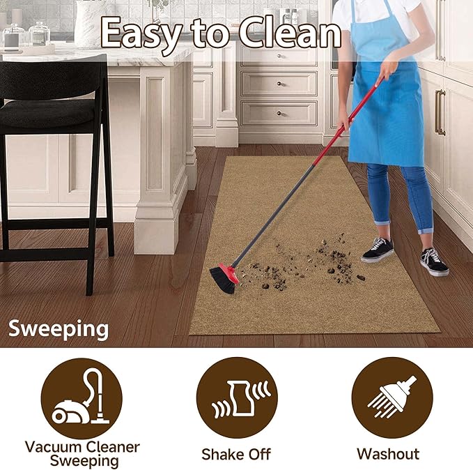 jxgzyy Runner Rugs 2'11" x 9'10", Non Slip Entrance Doormat, Thickness Indoor Outdoor Carpet Runner with Rubber Backing, Waterproof Custom Size Heavy Duty Floor Mat for Hallway Laundry Patio Kitchen