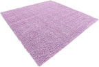 Unique Loom Solid Shag Collection Area Rug (8' Square, Lilac)