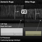 Zentavio Black Area Rugs for Living Room Bedroom 5x8 Large Men Room Carpet Fluffy Furry Shag Aesthetic Plush High Pile Floor Rug for Nursery Kids Room Dorm Home Decor