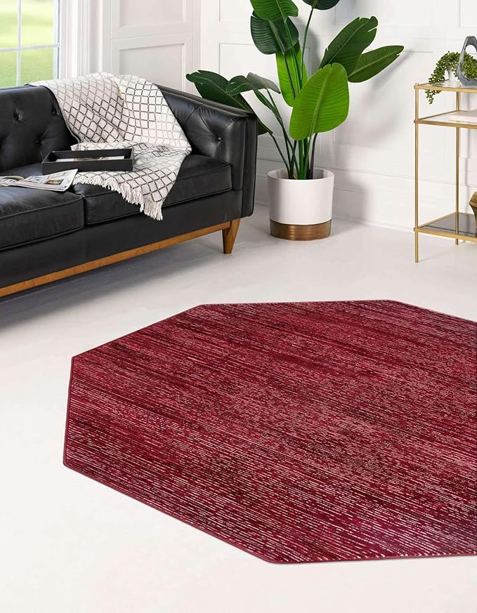 Unique Loom Finsbury Collection Area Rug - Kate (5' 3" Octagon, Red)