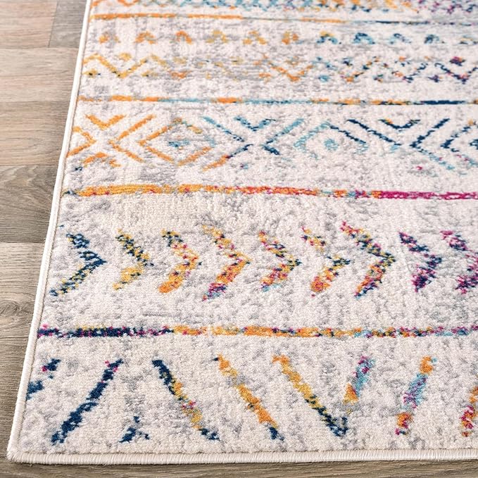 Rugshop Geometric Boho Perfect for high Traffic Areas of Your Living Room,Bedroom,Home Office,Kitchen Runner Rug 2' x 7' Multi