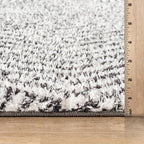 Rugshop Geometric Diamond Stripe Shag Area Rug White 7' 10" x 10' Perfect for Large Living Rooms, Dining Areas, or Master Bedrooms