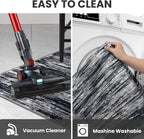3x5 Modern Abstract Area Rug for Entryway, Black Super Soft Washable Rug with Non-Slip, Low-Pile Door Mat Indoor for Living Room Bedroom, Carpet with Non-Shedding