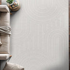 Beverly Rug Micro Loop Area Rug White 6x9 Modern Luxury Soft Circle Geometric Durable Indoor Area Rugs for Living Dining Room Office Stain Resistant Non Shedding Casual Indoor Carpet White 6 x 9