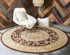 Unique Loom Versailles Collection Traditional Classic Medallion Floral Motif Area Rug (8' 0 x 8' 0 Square, Brown/ Ivory)