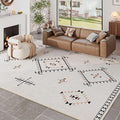 ILANGO Area Rug 8'x10' for Living Room Bedroom Machine Washable Moroccan Boho Rugs for High Traffic Area Non Slip & Non-Shedding Rugs Fade Resistant Carpet for Kitchen Office (Beige)