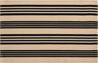 Black and Khaki Striped Rugs 2.3'x3.6', Washable Hand Woven Front Door Rug, Reversible Outdoor Welcome Mat Foldable Layered Door Mats for Entryway Porch Decor Home Entrance