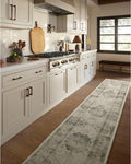 RUGGABLE Washable Vintage Runner Rug – Sarrah Sage 2.5x7, Stain-Resistant, Non-Slip Hallway Runner – Machine Washable Rug for Hallway, Entryway, Living Room & Kitchen – with Standard Pad
