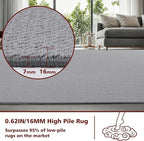 ANSSO 5x7 Wool Rugs for Living Room,80% Merino Wool and 20% Cotton Soft Tufted Area Rug with Cotton Non-Slip Backing,Large Area Rug for Bedroom Bedroom, Dining and Home Office (Dark Gray)