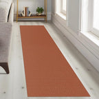 KOZYFLY Runners for Hallways 2x8 ft Washable Kitchen Runner Non Slip Rubber Backed Hall Runners Cotton Entryway Runner Rugs Floor Carpet for Indoor Backdoor Bedroom Kitchen, Orange/Tan