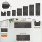 Dark Grey Bathroom Rug 20x32 Non Slip Fluffy Bath Mat for Bathroom Floor Washable Plush Luxury Bath Rug for Tub Soft Shaggy Absorbent Shower Sink Mat