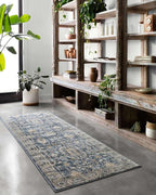 Loloi Teagan Collection TEA-03 Denim/Pebble 7'-11" x 10'-6" Area Rug, Large, Soft Neutral Rug, High-Traffic for Living Room, Bedroom, Home Office, Dining Area