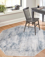 Unique Loom Finsbury Collection Area Rug - Sarah (7' 10" Octagon, Blue/ Ivory)