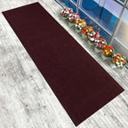 English Home Custom Size Anti Slip Burgundy Design Light Weight Durable TPR Backing Thin Pile Runner Rug (36" x 35')