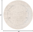 Unique Loom Isabella Collection Area Rug - Adjani (7' 10" Round, White/ Blue)