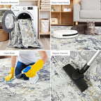 Toneed Abstract Area Rug Modern Washable Rug Soft Non Slip Rug Low Pile for Bedroom Living Room Dining Room Blue 8x10 Feet