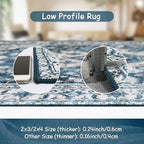 Moynesa Blue Vintage Floral Medallion Runner Rug, 2'6" x 8', Machine Washable, Non-Slip, Pet Friendly, High-Traffic Areas