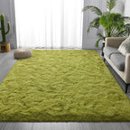 Shag Area Rug, 4 X 6 Plush Fuzzy Rugs for Living Room, Ultra Soft Fluffy Furry Rug for Bedroom, Indoor Carpet Nursery Rugs for Kids Room Home Decor, Green
