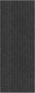 Ottomanson 2' x 17' Hallway Runner with Scraper Pile Extra Durable Non-Slip Rug Mat for Indoor & Outdoor Use - Ideal for Kitchen, Entryway, Patio & Garage - High-Traffic Carpet, Black