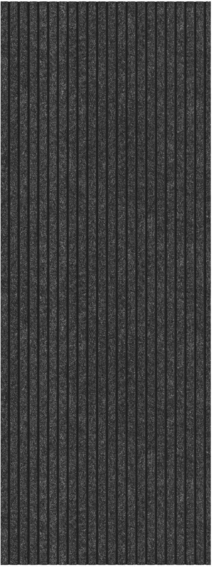 Ottomanson 2' x 30' Hallway Runner with Scraper Pile Extra Durable Non-Slip Rug Mat for Indoor & Outdoor Use - Ideal for Kitchen, Entryway, Patio & Garage - High-Traffic Carpet, Black