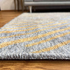 Alfa Rich 5x8 Geometric Gray Gold Washable Area Rugs for Living Room Bedroom Kitchen Cotton Rug