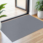 Small Area Rugs 2x3 Ft Washable Rugs for Entryway Non Slip Kitchen Mat Cotton Woven Door Mat Indoor Entrance Front Door Rugs for Foyer Bathroom Kitchen, Grey
