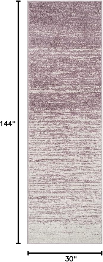 SAFAVIEH Adirondack Collection Runner Rug - 2'6" x 12', Cream & Purple, Modern Ombre Design, Non Shedding & Easy to Clean, Ideal for Hallway, Foyer, Kitchen, Entryway, Bedroom (ADR113L)