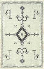 GLN Rugs Contemporary Collection - Machine Washable Area Rug, Contemporary Washable, Non Slip, Low Pile Chenille Rug, Living Room, Bedroom, Kitchen Rug (3' x 5' Cream/Anthracite)