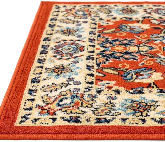 Unique Loom Sialk Hill Collection Area Rug - Washington (7' 1" x 10' Rectangle Terracotta/Cream)