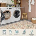Lahome Fall Boho Washable Area Rugs 5x7 for Bedroom, Bohemian Brown Rugs for Living Room, Soft Floral Thin Carpet for Kids Room Apartment Dorm Home Decor, Ochre Fall