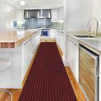 Ottomanson 2' x 9' Hallway Runner with Scraper Pile - Extra Durable Non-Slip Rug Mat for Indoor & Outdoor Use - Ideal for Kitchen, Entryway, Patio & Garage - High-Traffic Carpet, Red