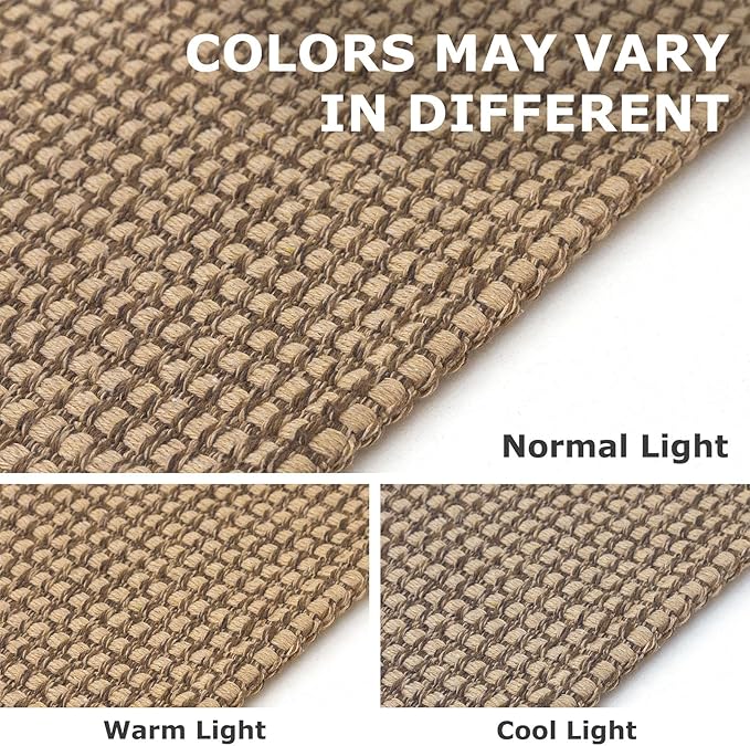 IOHOUZE Washable Area Rug 3x5 Non Slip Rubber Backed Rugs for Entryways Indoor Outdoor Doormat Woven Cotton Throw Rug Floor Carpet for Entrance Kitchen Living Room, Orange/Tan/Brown