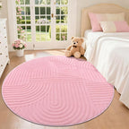 Pauwer 4ft Washable Area Rugs for Living Room Modern Pink Solid Color Soft Fluffy Rugs for Bedroom Non Slip Boho Accent Indoor Mat Floor Carpet Cover for Kids Room Dining Room Kitchen Office, Pink