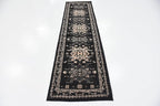 Unique Loom Taftan Collection Border Geometric Tribal Inspired Design Area Rug (2' 2 x 8' 2 Runner, Black/ Gray)