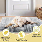 COMSLE Door Mat Soft Absorbent Indoor Front Entryway Rug Machine Washable Entrance Mats for Muddy Paws Non Slip Throw Rugs 36" x 60" Doormat for Inside Foyer Bedroom - Gray