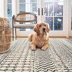 Moroccan 8x10 Area Rug, Soft Non-Slip Vintage Living Room Rugs for Bedroom Aesthetic, Low-Pile Washable Distressed Dining Room Rugs for Living Room Nursery Classroom Dorm Apartment