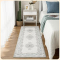 Istana Hallway Runner Rug 2x8 – Pink Beige Whisper/Grey/Blue Entryway Rug -Silk's Soft Touch Runners for Hallways - Stylish Kitchen Runner Rug Non Slip