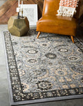Unique Loom Espahan Collection Area Rug - Cape Cod (7' 1" x 10' Rectangle, Dark Gray/ Black)