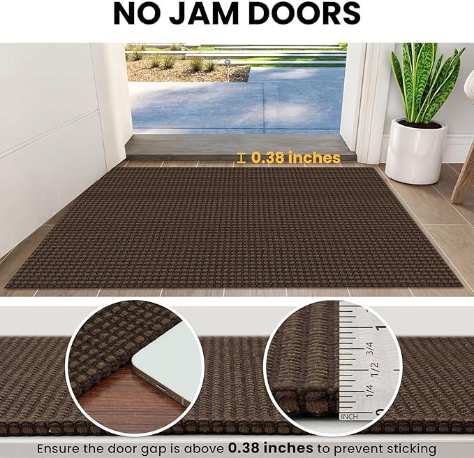 IOHOUZE Washable Area Rug 6x9 Non Slip Rubber Backed Rugs for Living Room, Dining Room Rugs Bedroom Rug, Woven Indoor Floor Carpet for Living Room Nursery Office, Brown