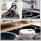 Area Rug 7x9 Modern Abstract Circle Rugs, Multicolor Low Pile Carpet, Machine Washable & Non-Slip Non-Shedding Stain Resistant for Bedroom, Living Room