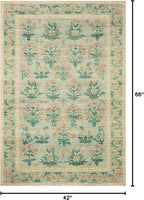 Loloi Rifle Paper Co. Eden Collection EDE-01 Mughal Rose Moss 3'-6" x 5'-6" Accent Rug feat. CloudPile™