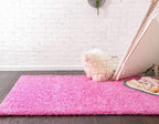 Unique Loom Solid Shag Collection Area Rug (4' 1" x 6' 1" Rectangle, Taffy Pink)