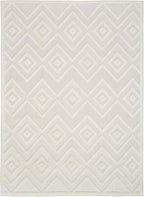 Nourison Home Versatile Ivory White 6' x 9' Area Rug - Easy Clean, Non Shedding, Bed Room, Living Room, Dining Room, Kitchen (6' x 9')