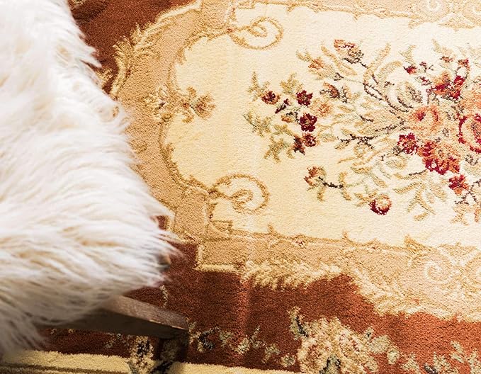 Unique Loom Versailles Collection Area Rug - Henry (6' 1" Square Brick Red/Brown)