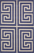 Unique Loom Athens Collection Classic Geometric Modern Border Design Area Rug (6' 0 x 9' 0 Rectangular, Navy Blue/ Beige)