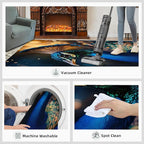 Peacock Area Rug 4x5-4x5 Rug, Wonderful Peacock Rugs for Living Room, Teal Turquoise Carpet, Peafowl Feather Washable Area Rugs for Bedroom, Aesthetics Carpet - Peafowl Home Decor & Gifts