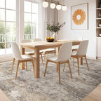 Nakagishi 7x9 Area Rugs Living Room: Washable Abstract Large Neutral Soft Rug Stain Resistant Modern Indoor Floor Non-Slip Carpet for Bedroom Nursery Kids Playroom Office Dining Room Dorm- Brown Grey